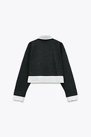 CONTRASTING POPLIN SWEATSHIRT