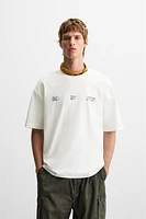 T-SHIRT IMPRIMÉ DÉLAVÉ RACING
