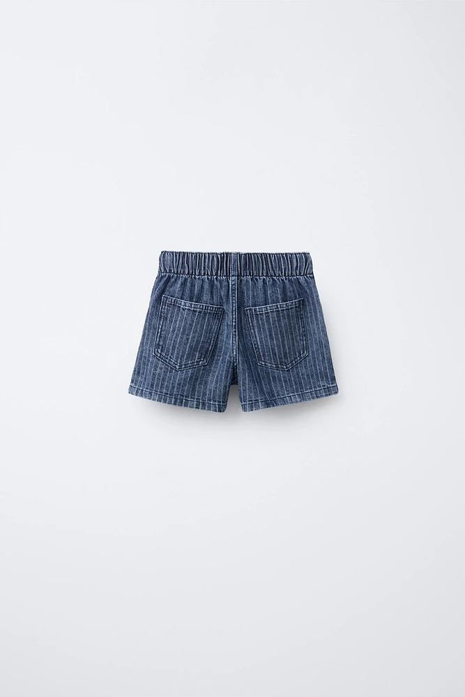 SHORT EN JEAN À RAYURES