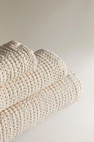 CHUNKY WAFFLE-KNIT BATH TOWEL