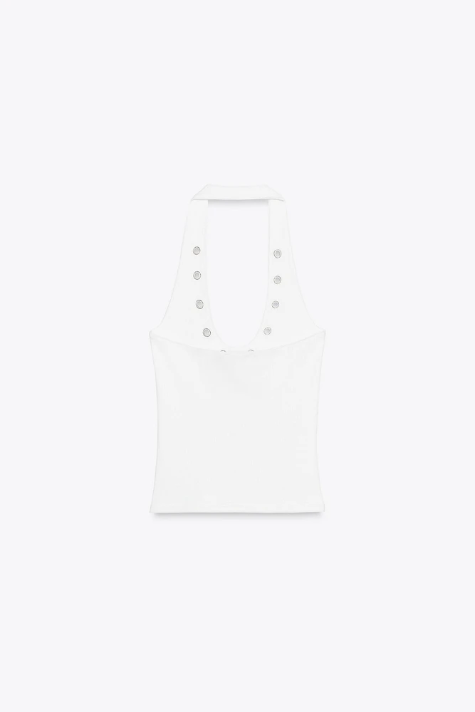 T-SHIRT HALTER ANNEAUX