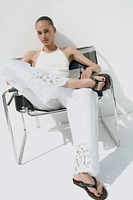 PANTALON DROIT BRODÉ