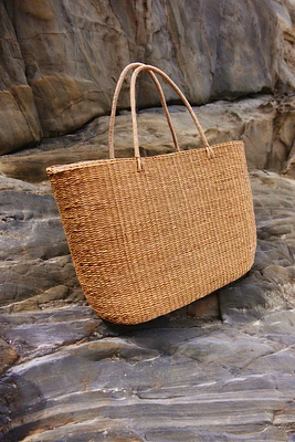 LARGE RAFFIA TOTE BAG