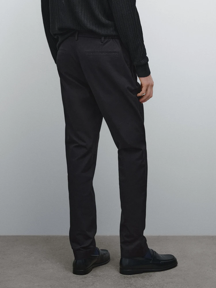 Pantalon slim en coton mélang