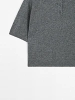 Pull en maille 100 % cachemire à manches courtes