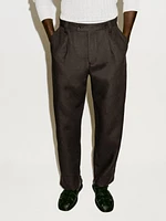 Pantalon à pince en serge 100 % lin - Limited Edition