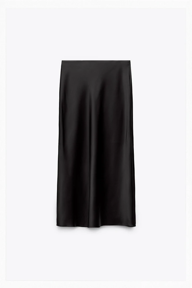 SATIN MIDI SKIRT
