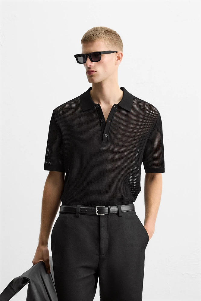 POLO EN MAILLE AJOURÉE