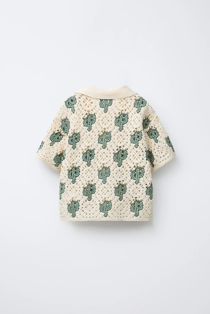 CHEMISE EN MAILLE CROCHET CACTUS