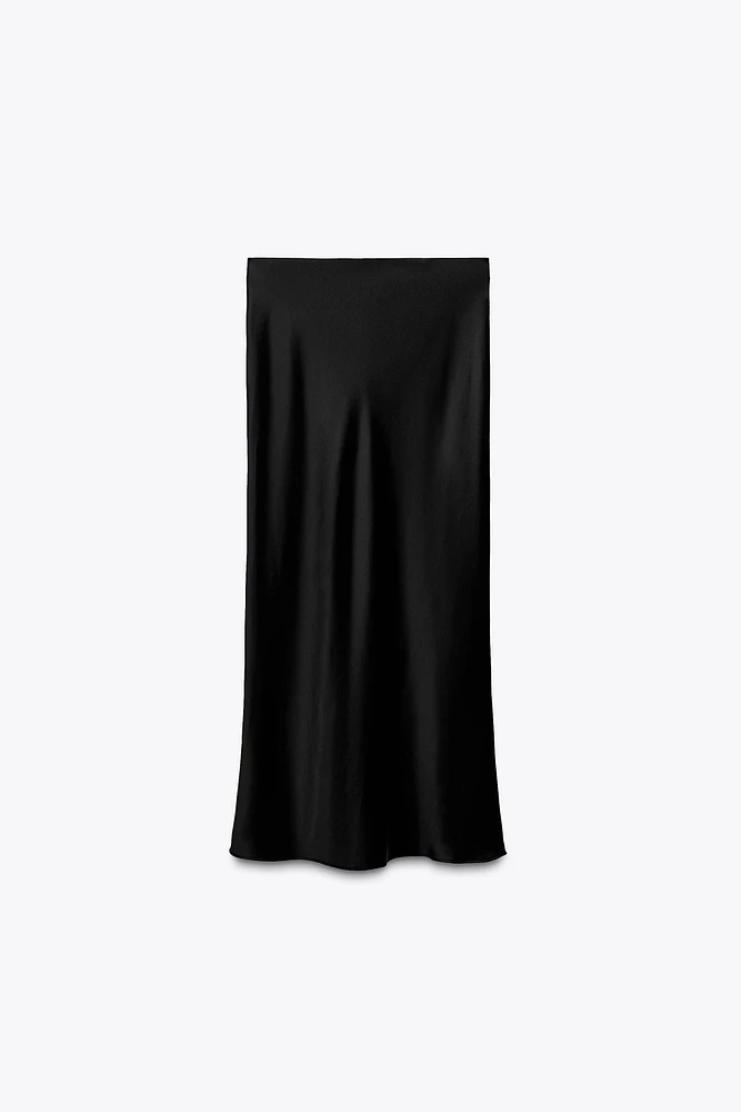 SATIN MIDI SKIRT