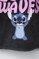 STITCH & ANGEL © DISNEY WASHED-EFFECT T-SHIRT