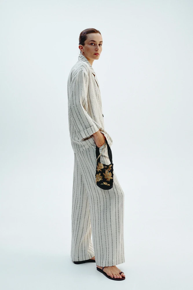 SEQUINED STRIPED BLAZER
