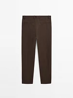Pantalon straight 100 % lin