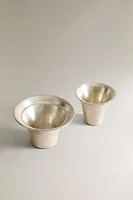 DECORATIVE CERAMIC AND SILVER BOWL