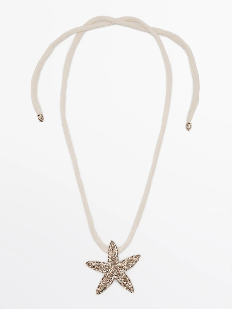 Collier corde soie étoile
