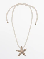 Collier corde soie étoile