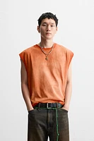 EMBROIDERED WASHED TANK TOP