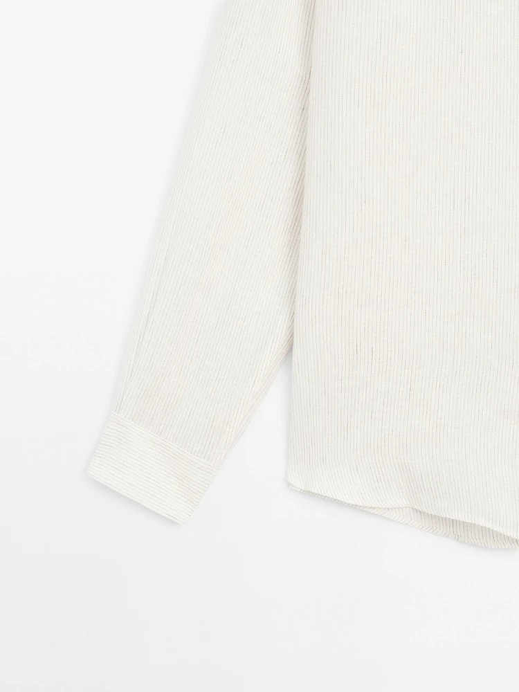 Chemise lin regular à rayures