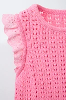 TOP EN MAILLE DENTELLE