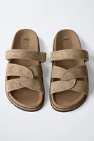 EMBROIDERED LEATHER SANDALS