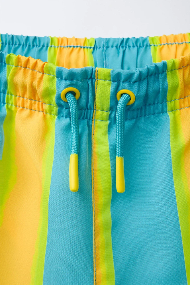 2-6 YEARS/STRIPED SWIM SHORTS