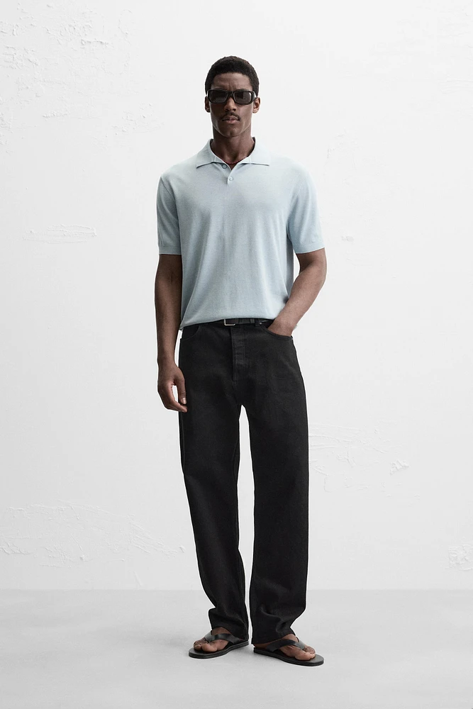 COTTON-SILK KNIT POLO