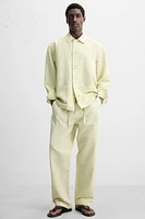 STRAIGHT FIT LINEN COTTON PANTS