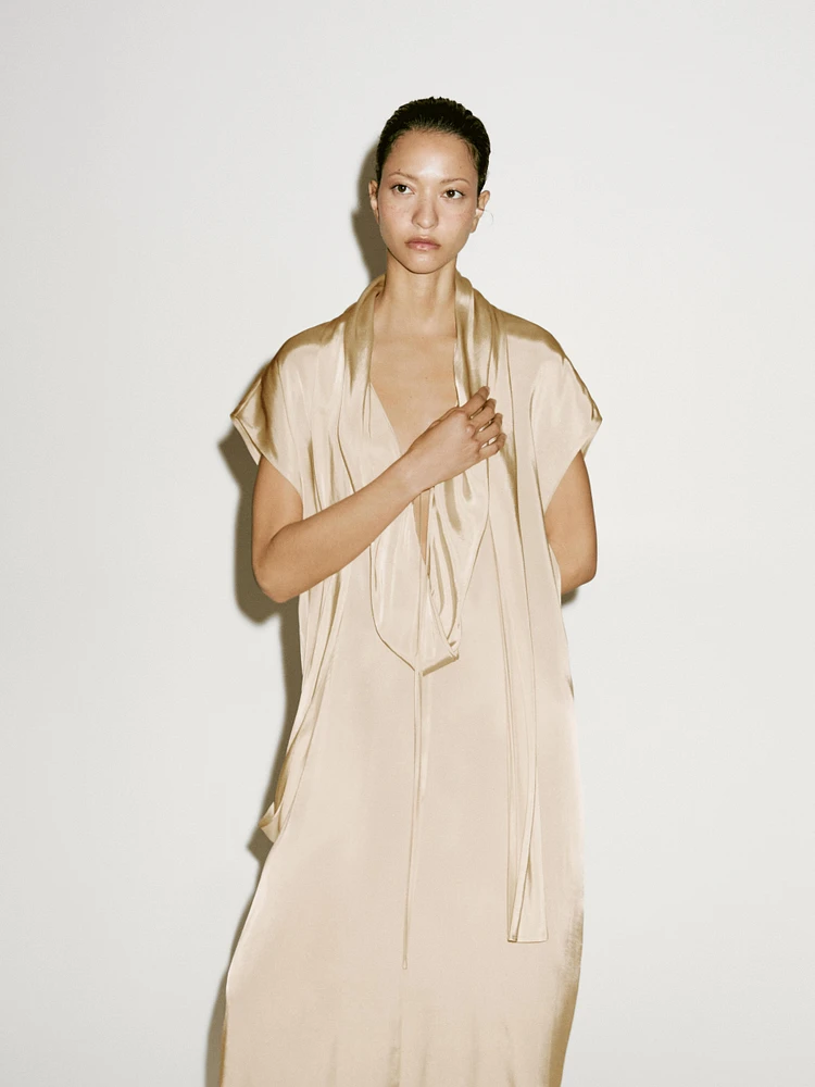 Long flowing dress with scarf detail - Limited Edition