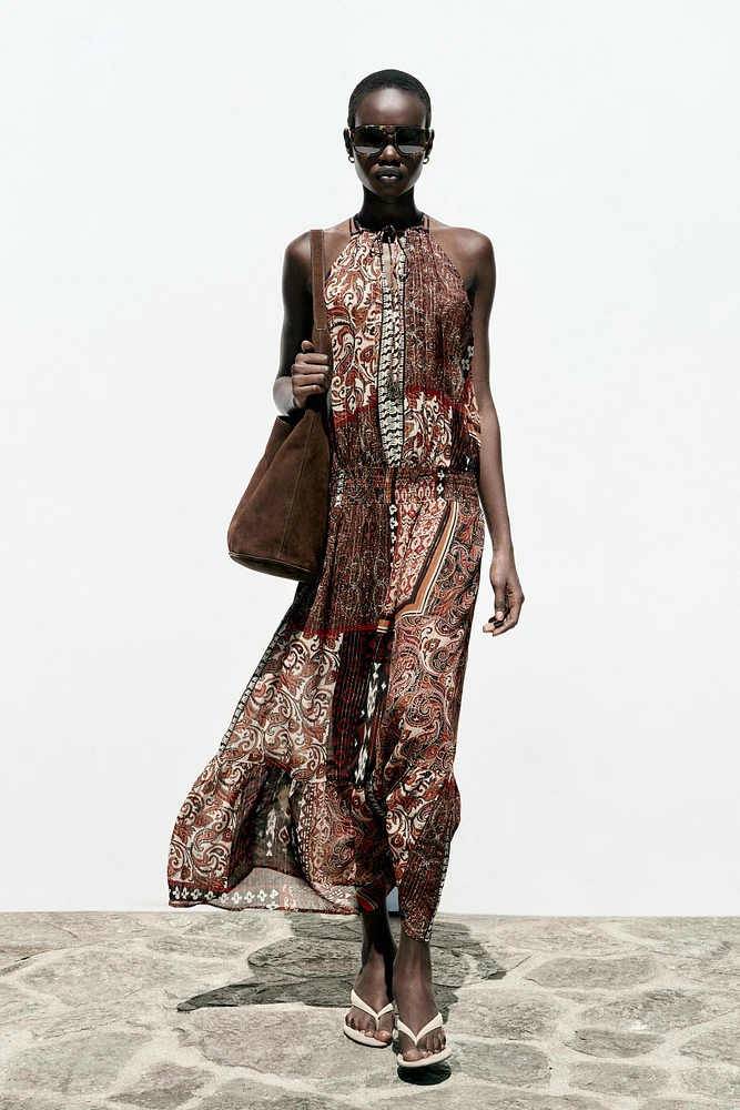 ROBE IMPRIMÉE FIL MÉTALLISÉ
