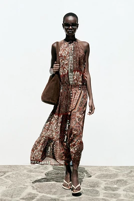 ROBE IMPRIMÉE FIL MÉTALLISÉ