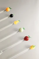LOT PETITES CUILLÈRES VERRE RECYCLABLE FRUITS (LOT DE 6)