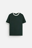 BASIC RIBBED CONTRAST T-SHIRT