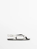 Sandales plates cuir boucles