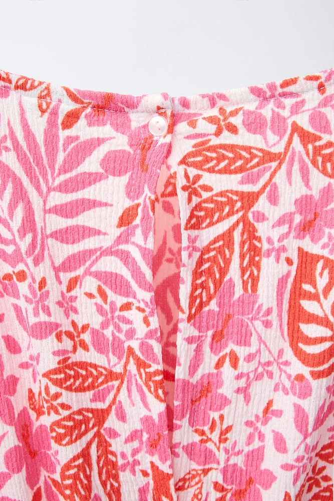 COMBI-SHORT TEXTURÉ À FLEURS
