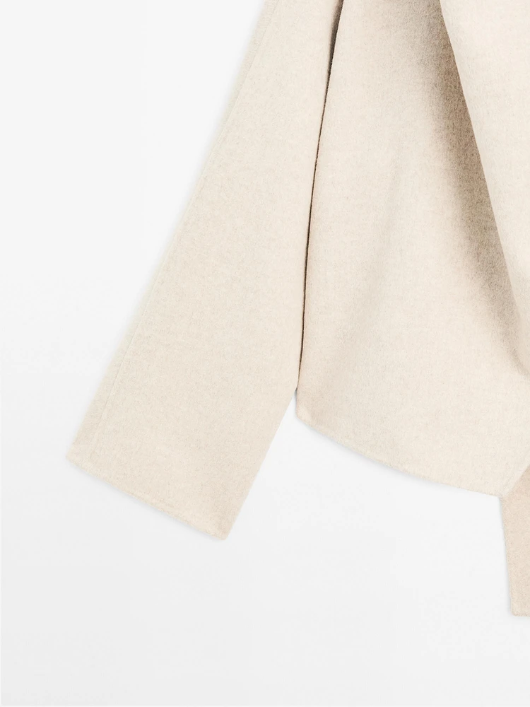 Short coat with scarf detail