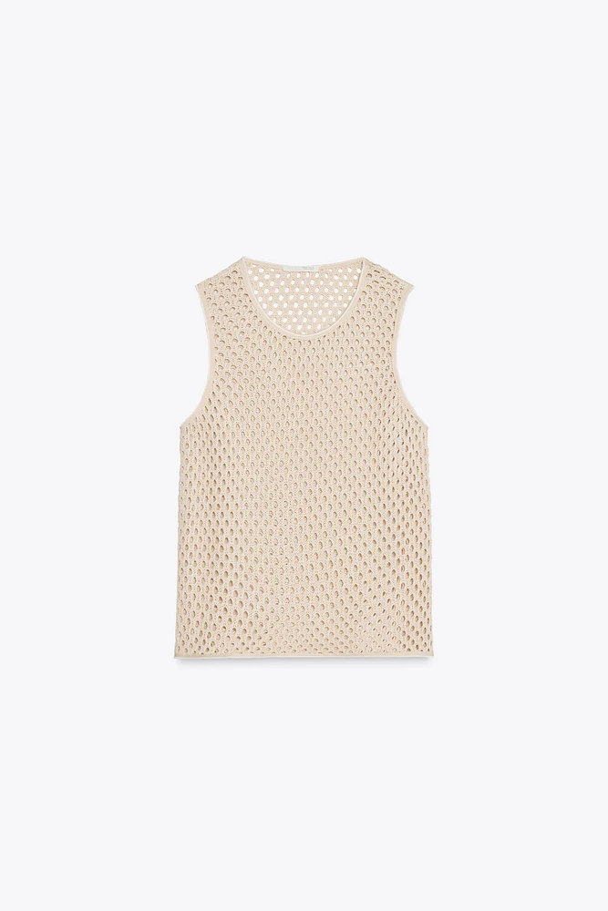 SLEEVELESS KNIT TOP