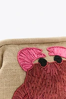 RAFFIA CRAB BEADED BAG