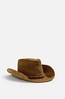 CHAPEAU EN CUIR DAIM