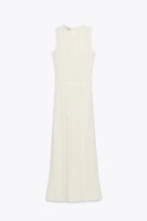 ROBE MIDI EN MAILLE POINTELLE CEINTURE