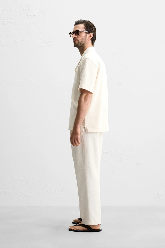 TEXTURED REGULAR FIT PANTS