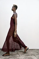 ROBE LONGUE EN MAILLE CÔTELÉE