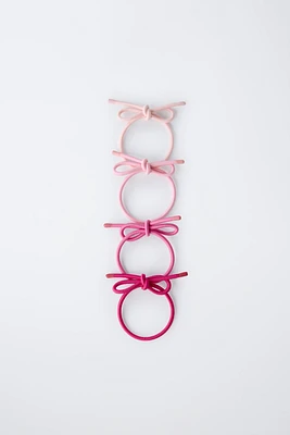 FOUR-PACK OF BOW HAIR TIES