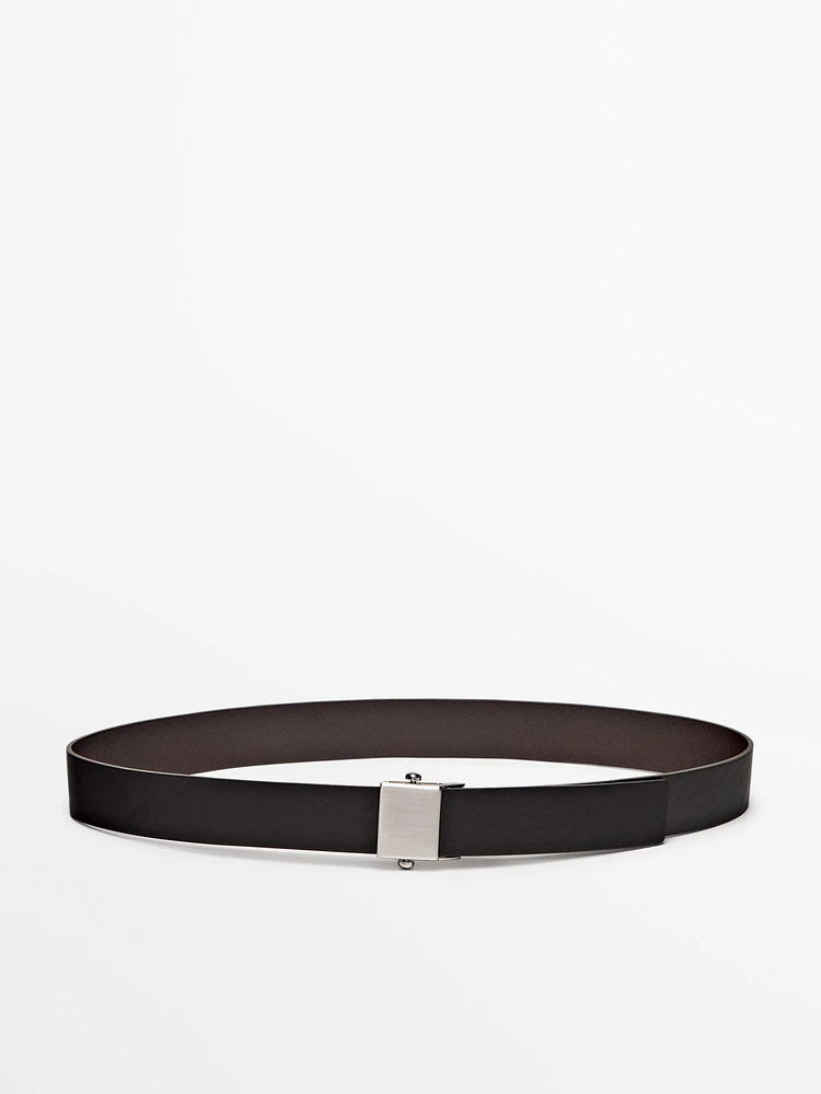 Nappa leather belt with adjustable buckle