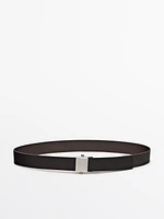 Nappa leather belt with adjustable buckle