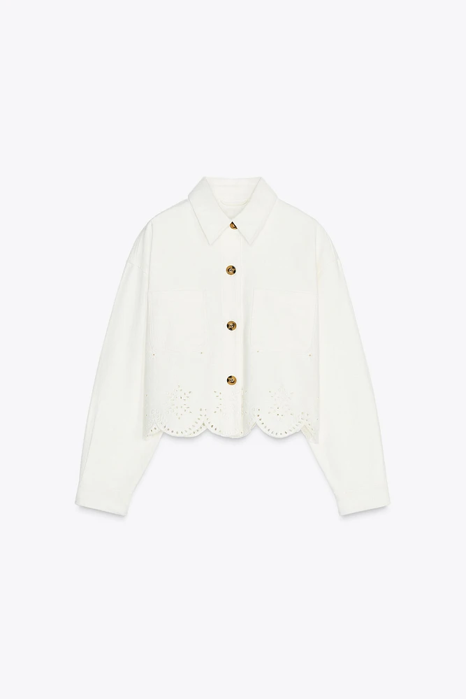 PERFORATED EMBROIDERY JACKET
