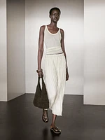 Jupe midi ample plissée