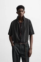 CHEMISE BRODERIE CONTRASTÉE