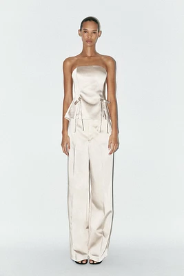 TOP SATINÉ BUSTIER LACETS