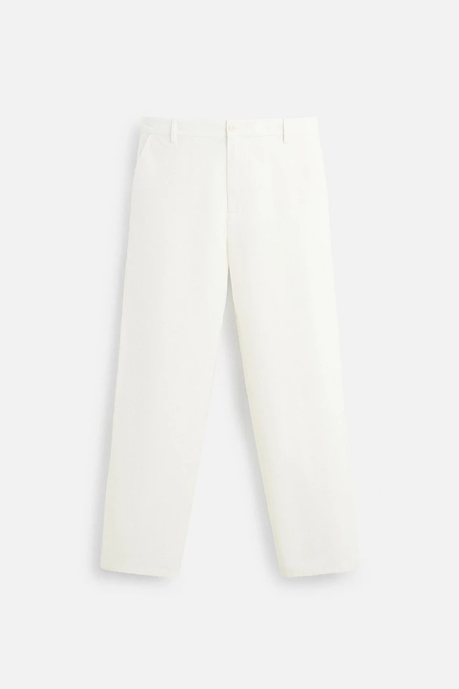 STRAIGHT FIT COTTON PANTS