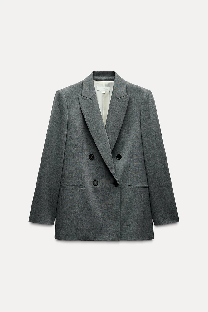 DOUBLE BREASTED BLAZER WITH SHOULDER PADS